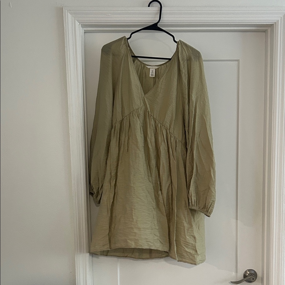 H&M Olive Long Sleeve Dress